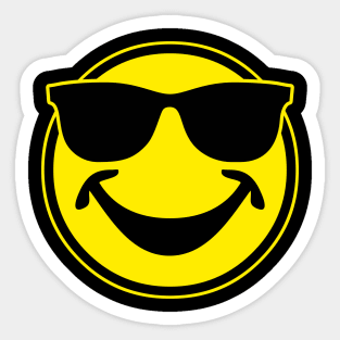 COOL yellow SMILEY BRO with sunglasses Sticker